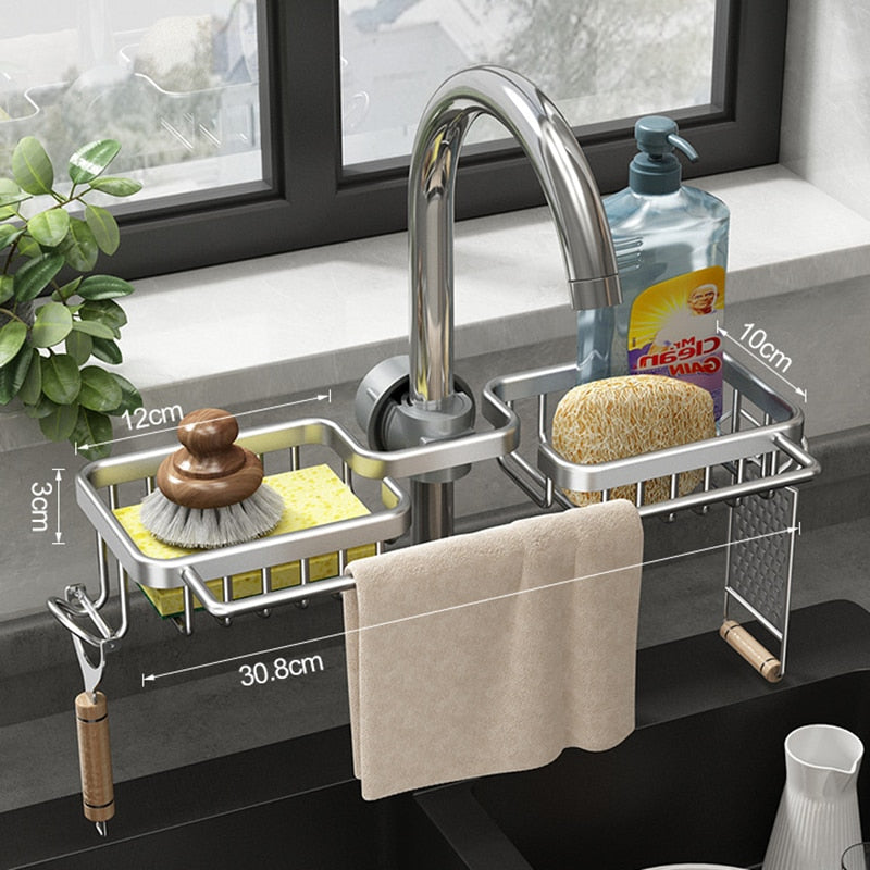 Kitchen Space Aluminum Sink Drain Rack