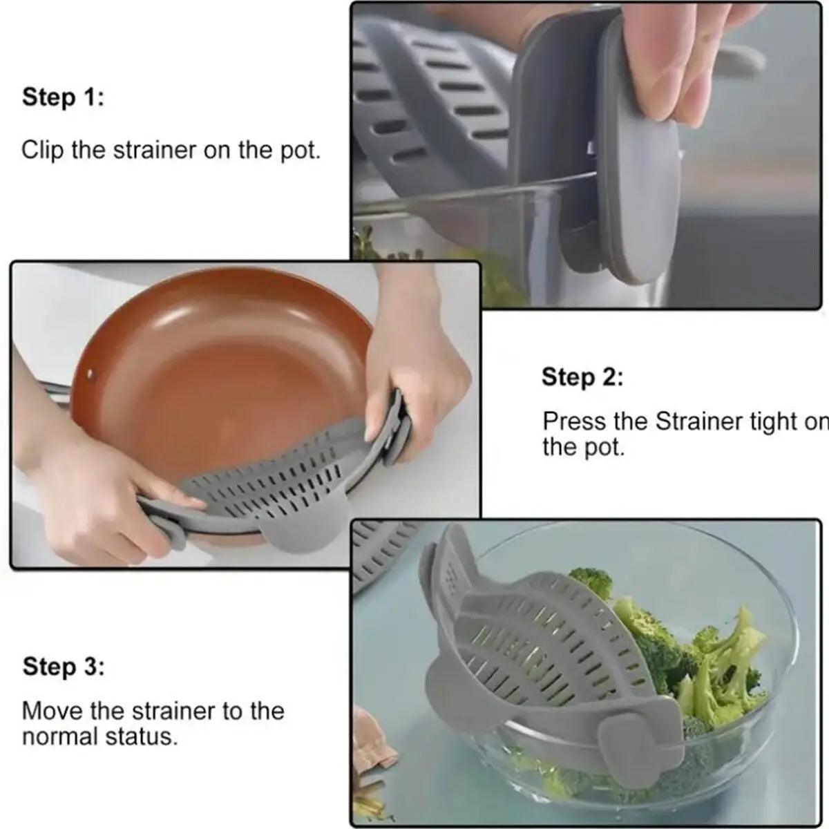 Adjustable Clip On Strainer